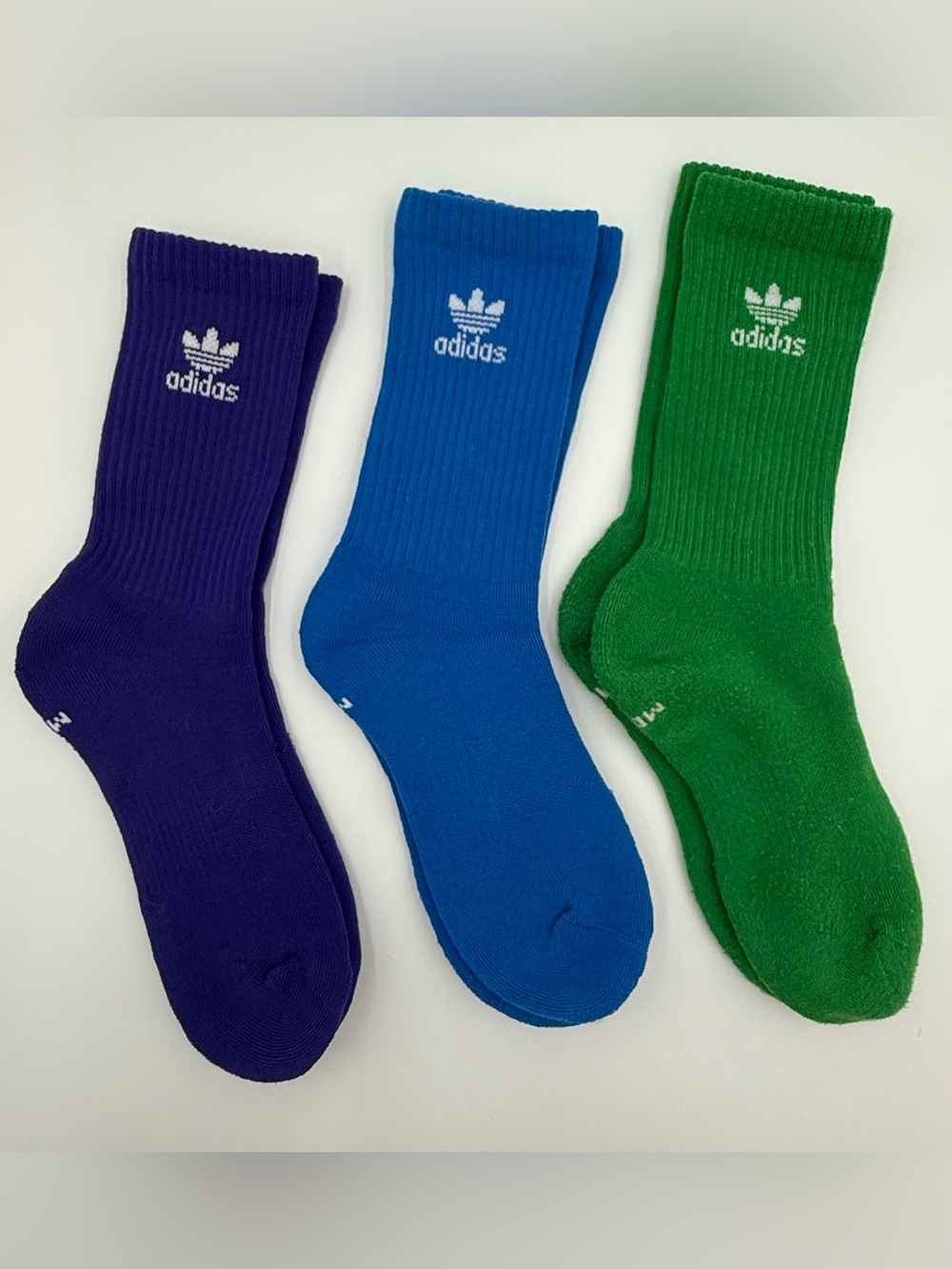 Adidas 6 pack Crew Socks Trefoil Multicolor Socks - Picture 3 of 5